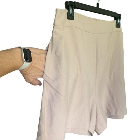 Leith Pants - Leith Womens Shorts Cream Beige Side Zipper Wide Elastic Waist Sz L